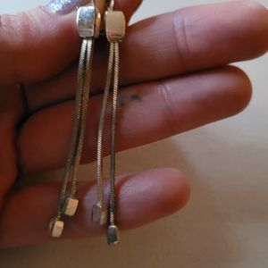 Sterling Silver .925 Pierced Dangle Earrings. @3" long.